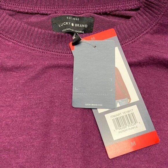 Lucky Brand Women's Cozy Knit Sweater Medium Potent Purple Crewneck Top NWT - Picture 6 of 8